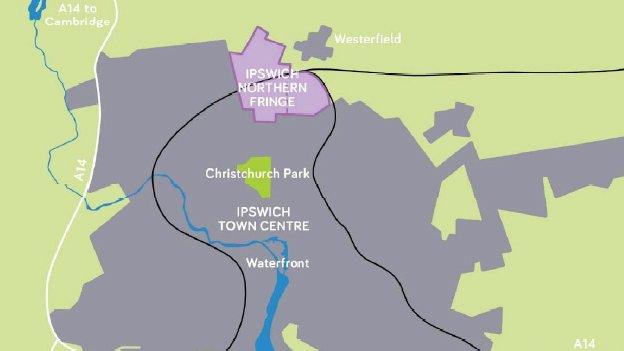 Ipswich Borough Council's Northern Fringe map