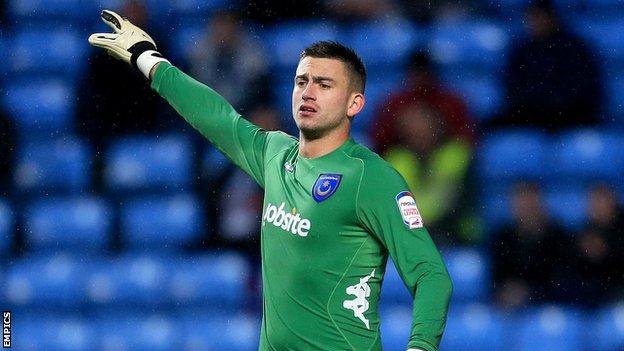 Oldham goalkeeper Alex Cisak