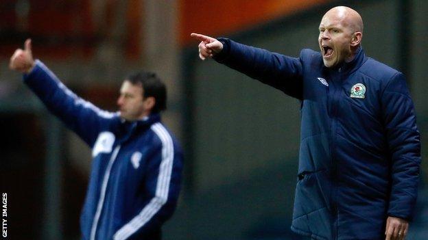 Blackburn manger Henning Berg (right)