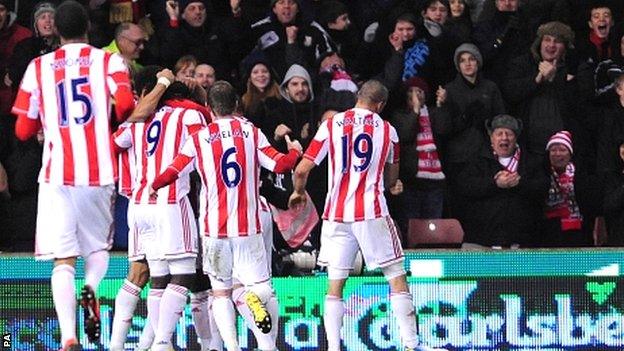 Stoke celebrate their winner