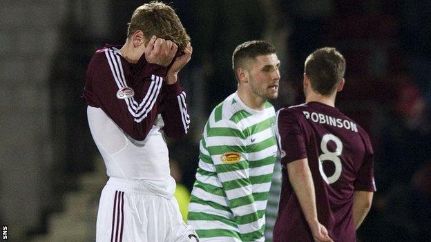 Hearts captain Marius Zaliukas