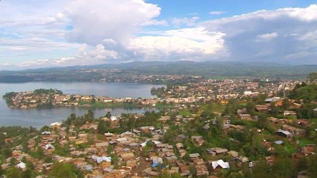 The lakeside city of Bukavu in eastern DR Congo