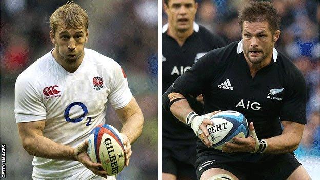 England captain Chris Robshaw and New Zealand counterpart Richie McCaw