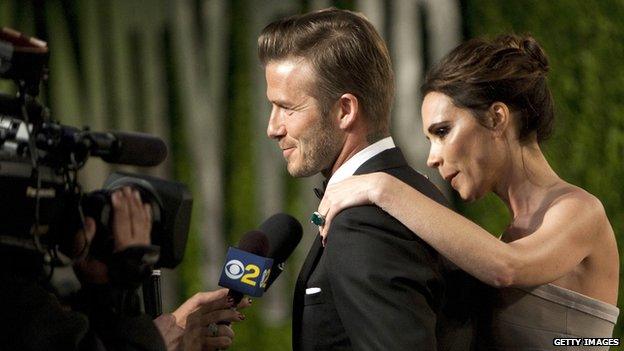 David and Victoria Beckham at the 2012 Academy Awards