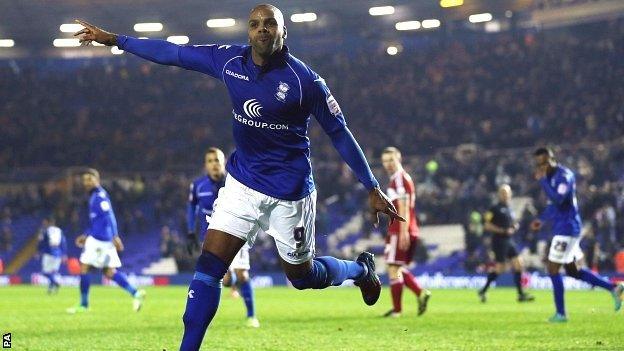 Marlon King celebrates for Birmingham