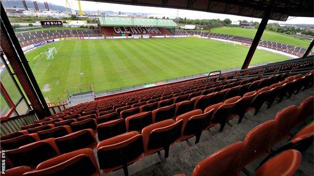 Glentoran play at the Oval