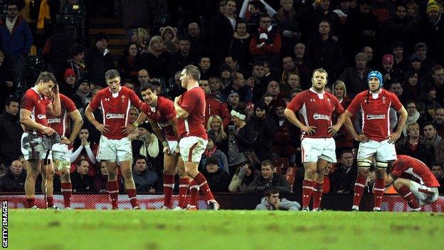 Wales players look dejected