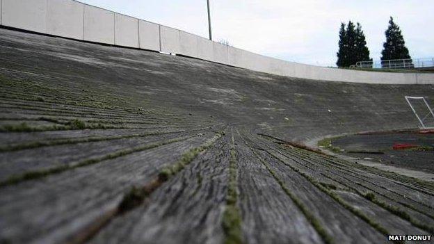 Leicester's Saffron Lane Velodrome before it was demolished in 2008