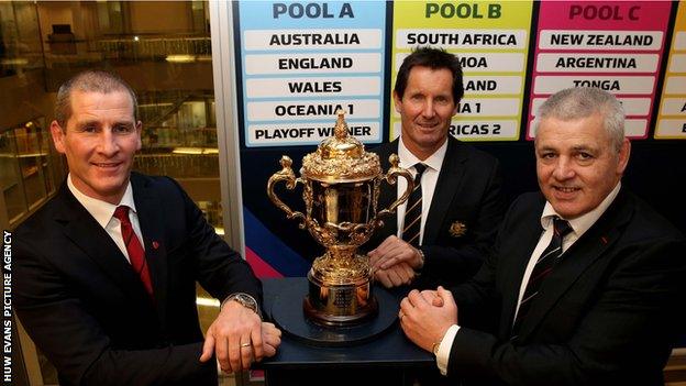 England coach Stuart Lancaster, Australia coach Robbie Deans and Wales coach Warren Gatland