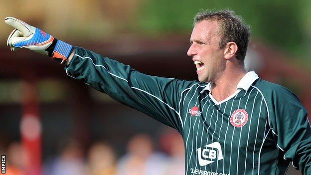 Accrington Stanley goalkeeper Ian Dunbavin