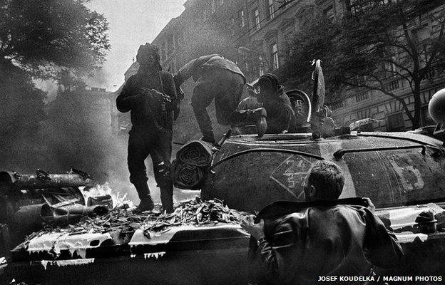 Confrontation near the Radio headquarters in Prague, August 1968