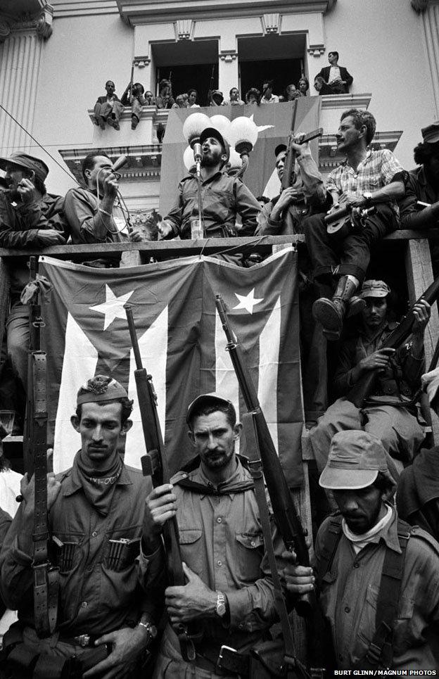 Fidel Castro delivers a speech on 1 January 1959