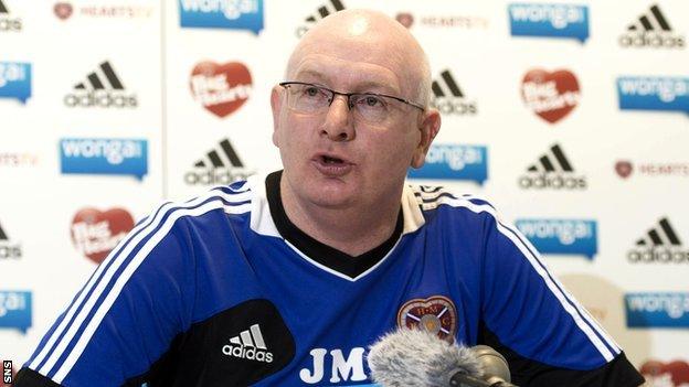 Hearts manager John McGlynn