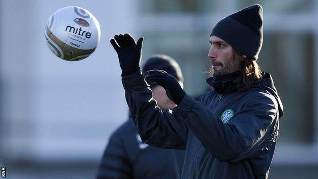 Georgios Samaras in training with Celtic