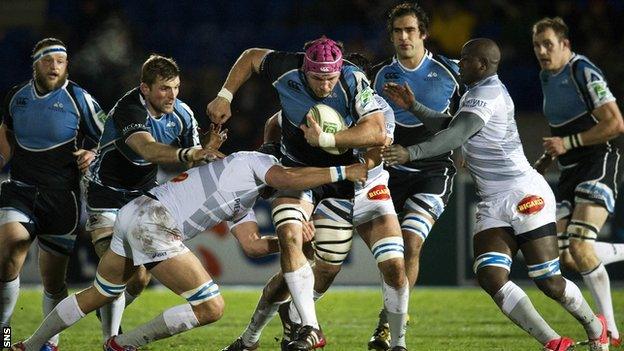 Glasgow Warriors and Castres players