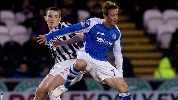 St Mirren's John McGinn and Chris Millar of St Johnstone