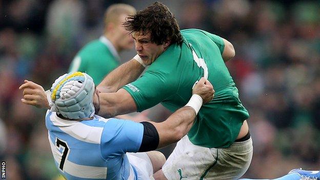 Mike McCarthy in action for Ireland against Argentina last month