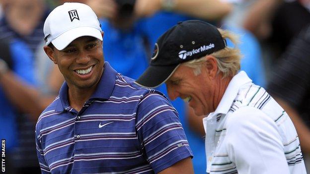 Tiger Woods and Greg Norman