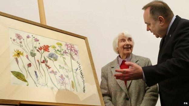 Dame Elizabeth Blackadder with Alex Salmond