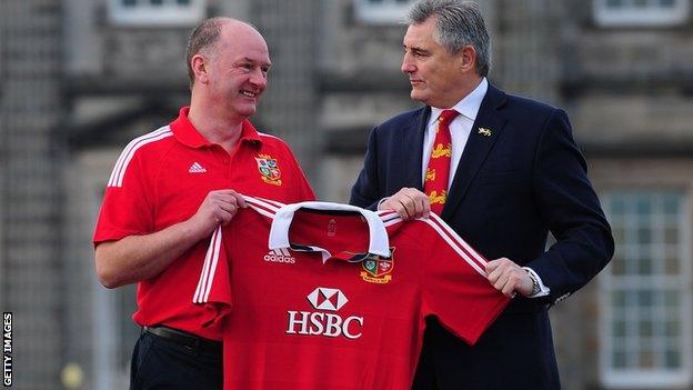 James Robson and Andy Irvine (right) are on the Lions backroom team