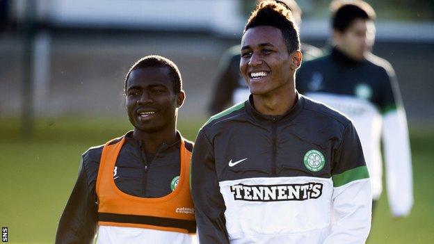 Acheampong and Agudelo in training with Celtic