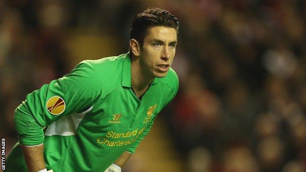 Liverpool goalkeeper Brad Jones