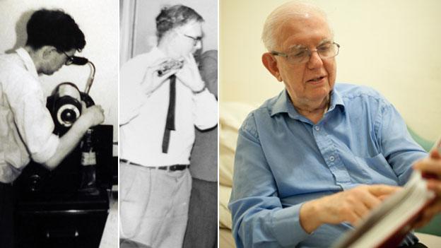 Gerald Kirsch as a young man (pictures contributed). Gerald Kirsch in 2012 (Pic: Phil Coomes/ BBC)