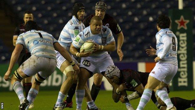 Racing Metro and Edinburgh battled it out on a cold, wet night at Murrayfield