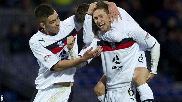 Dundee players celebrating