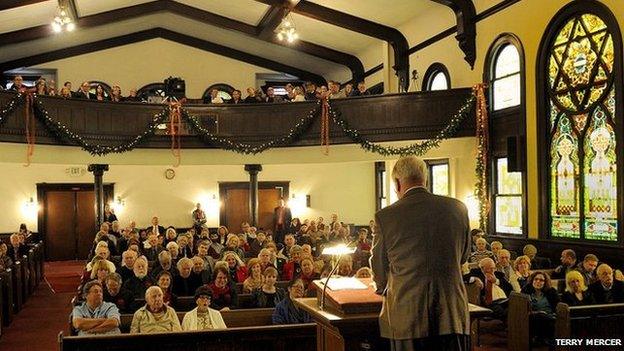 Congregation at Welsh church LA