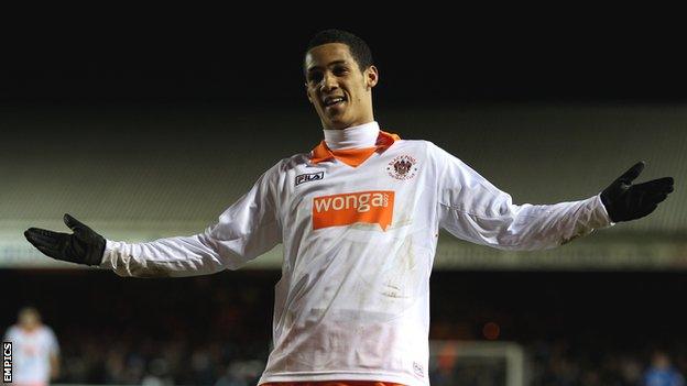 Blackpool winger Thomas Ince