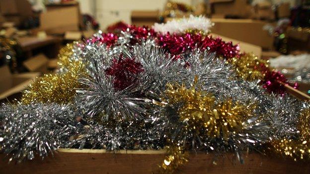 Pile of tinsel at Festive Productions