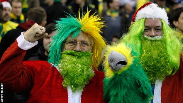 Norwich fans getting into the Christmas spirit