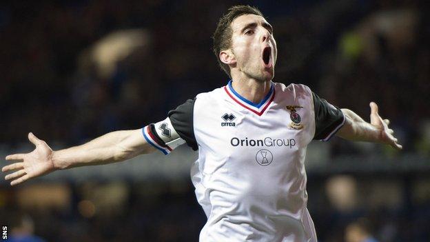 Graeme Shinnie was on target when Inverness beat Rangers 3-0 in the League Cup