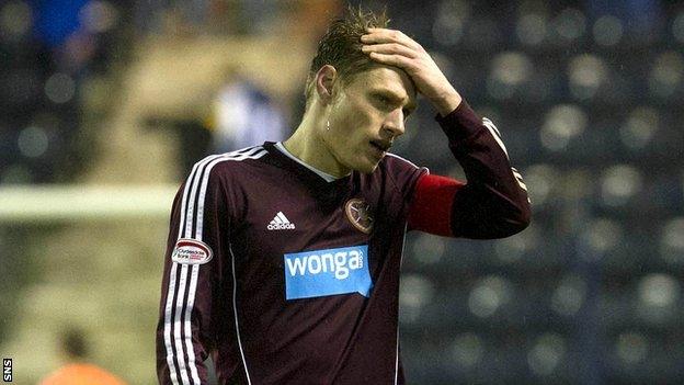 Hearts captain Marius Zaliukas