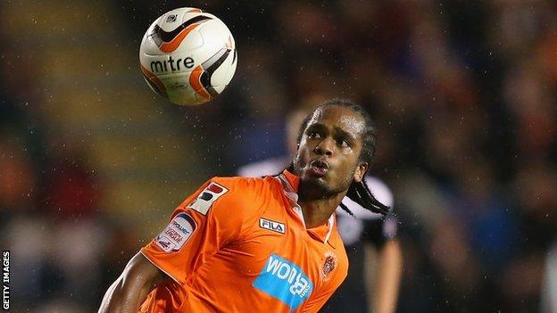 Blackpool forward Nathan Delfouneso