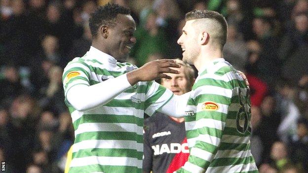 Victor Wanyama and Gary Hooper of Celtic