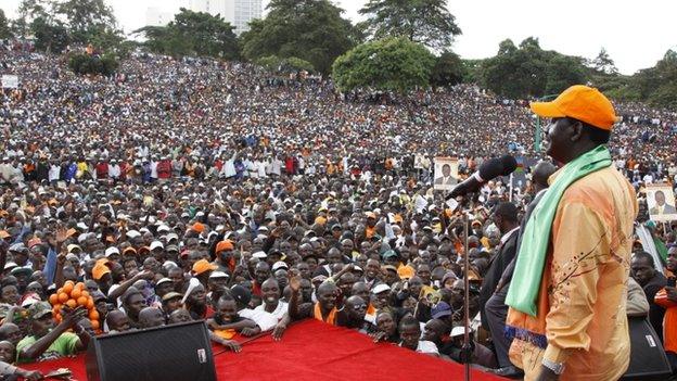 Raila Odinga addresses his supporters (22/12/12)