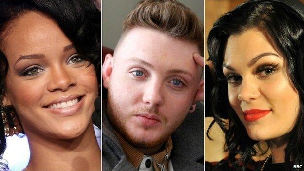 Rihanna, James Arthur and Jessie J