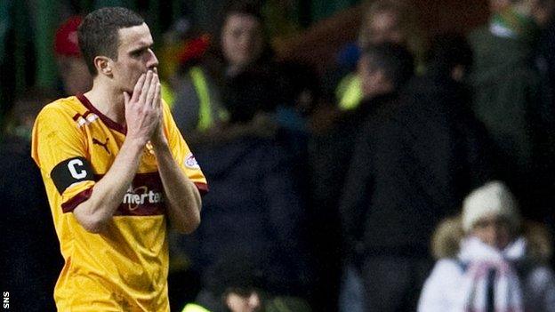 Jamie Murphy is emotional at the final whistle against Celtic