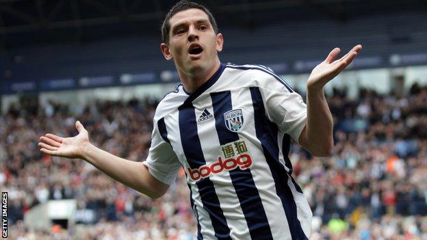 Graham Dorrans celebrates for West Brom