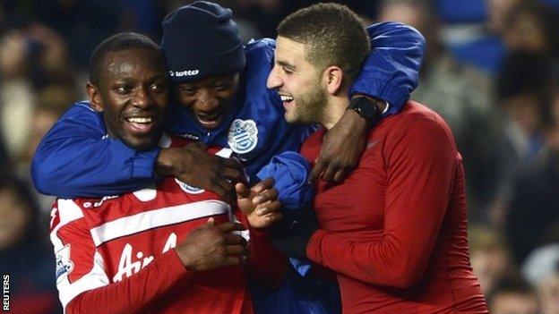 QPR celebrate at the final whistle