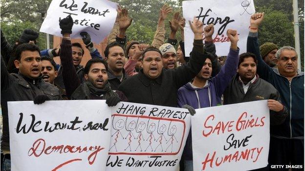 Members of Youth Bhagwan Valmiki Mahasangh Punjab demonstrating in Amritsar