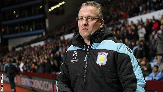 Aston Villa manager Paul Lambert