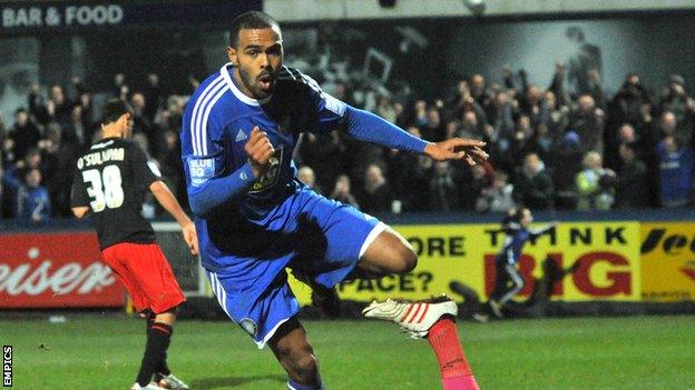 Macclesfield Town striker Matthew Barnes-Homer