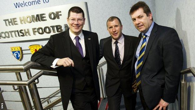 Neil Doncaster, Stewart Regan and David Longmuir