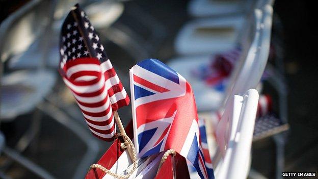 US and UK flags