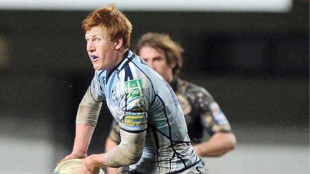 Rhys Patchell in action for the Blues