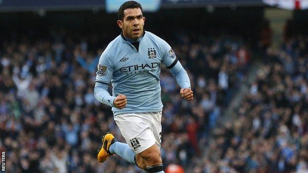 Manchester City striker Carlos Tevez