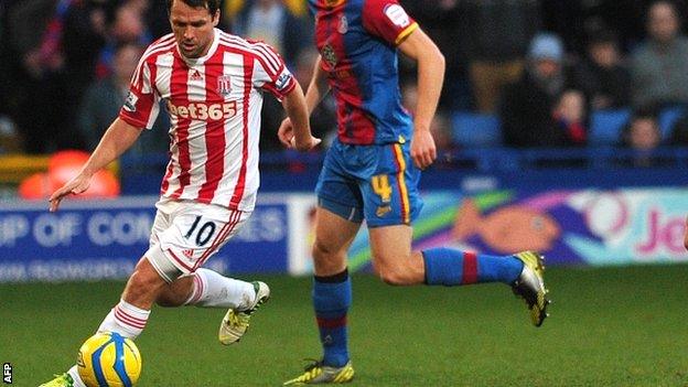 Michael Owen in his only start for Stoke so far this season against Crystal Palace in the FA Cup